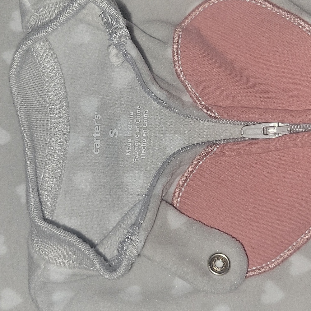 Carter’s Fleece Heart Polka Dot Zipper Sleep Sack - Girls - Small - Picture 3 of 3